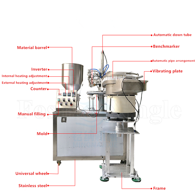 Máquina automática de llenado y sellado de tubos de pasta de dientes