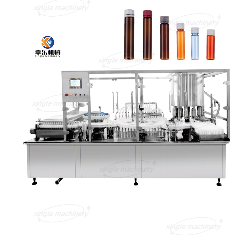 Máquina automática de llenado y sellado de botellas de plástico con viales líquidos