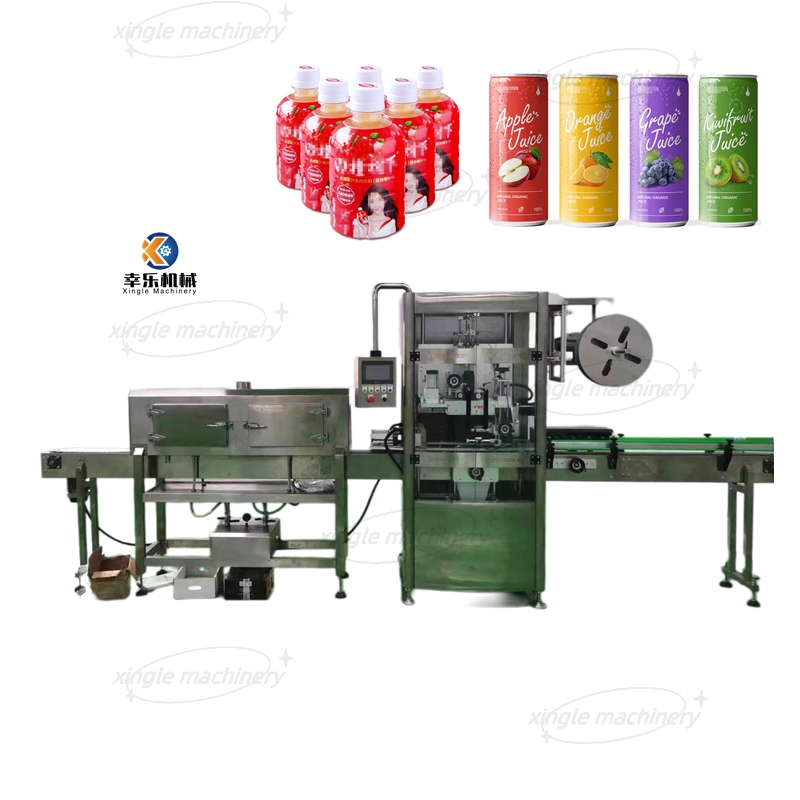 Máquina etiquetadora de mangas retráctiles completamente automática para bebidas y alimentos para botellas