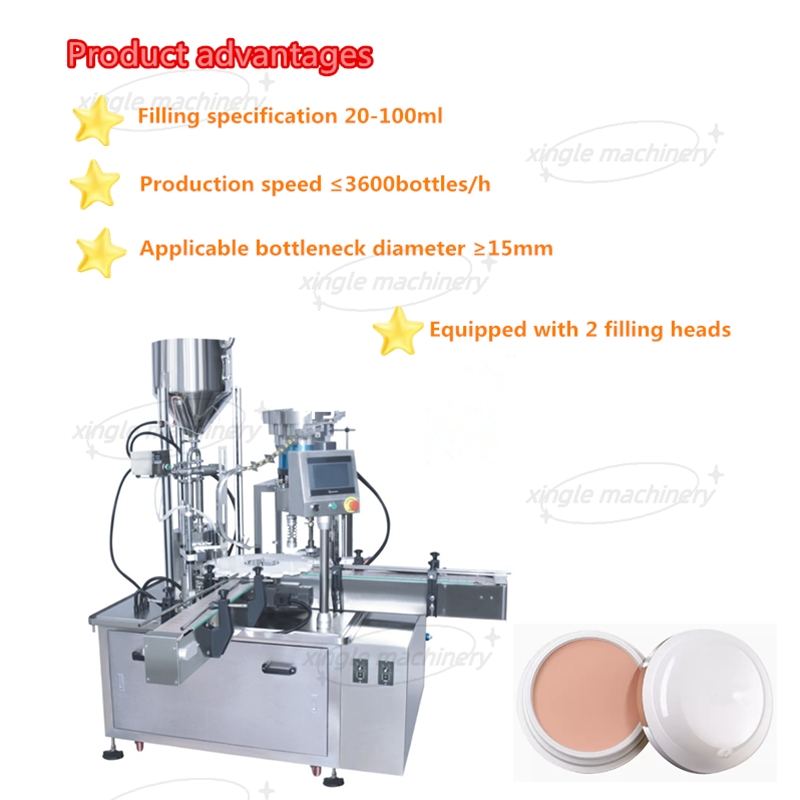 Máquina llenadora y taponadora de pasta de botellas pequeñas completamente automática