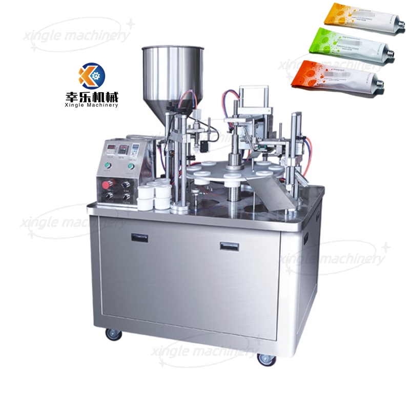 Máquina semiautomática de llenado y sellado de tubos de aluminio