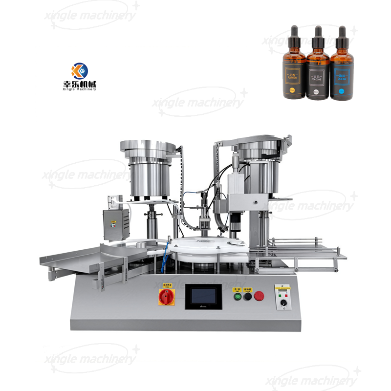 Máquina taponadora y llenadora de botellas de aceite esencial automática de escritorio