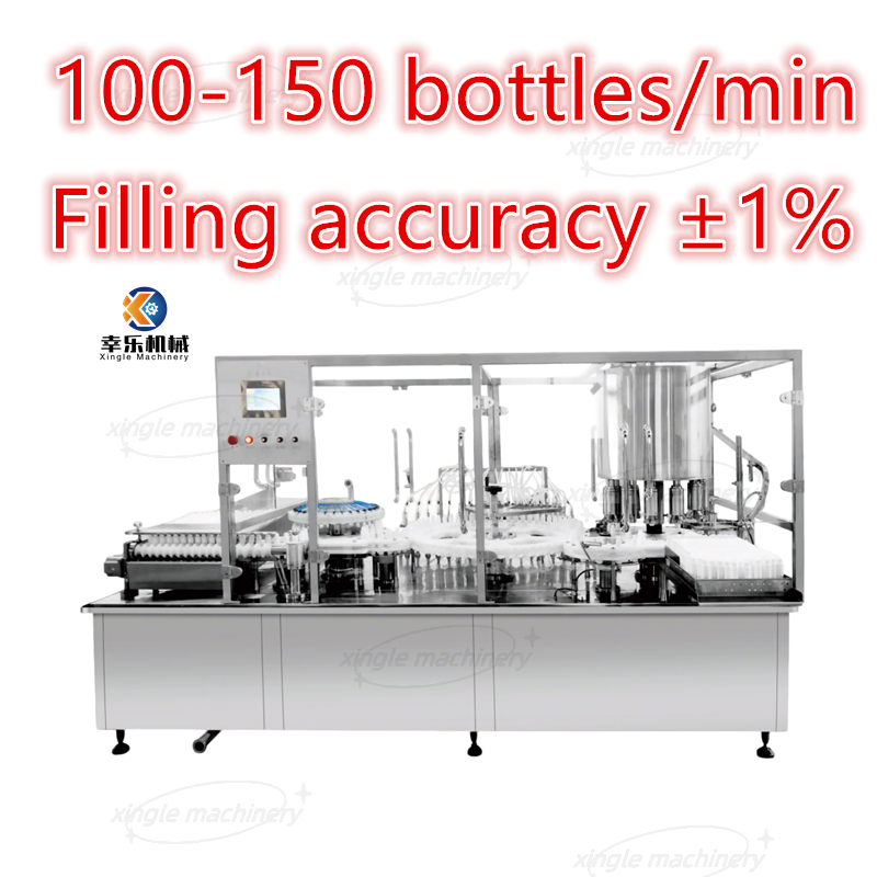 Máquina automática de llenado y sellado de botellas de plástico con viales líquidos