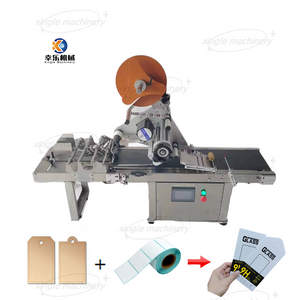 Pequeña máquina automática de etiquetado plano de tarjetas de papel y plástico
