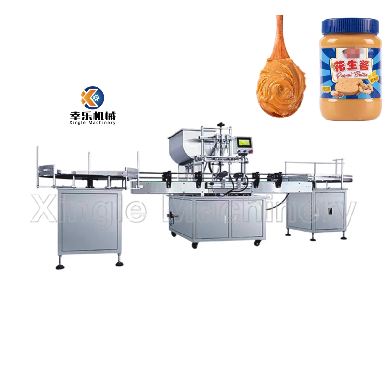 Máquina llenadora automática de pasta líquida de tres cabezales de alta precisión
