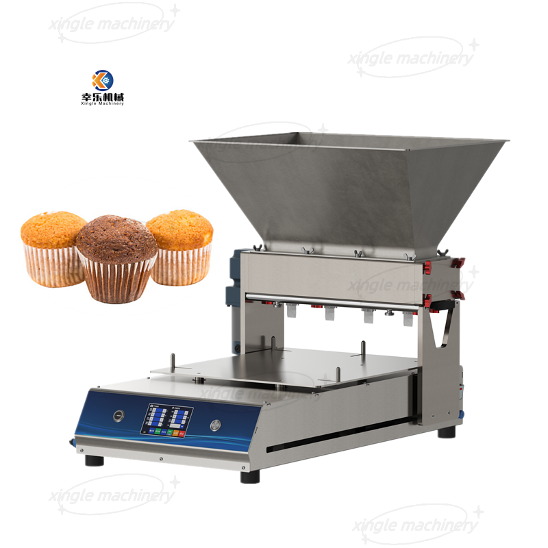 Pequeña máquina automática de llenado de magdalenas de chocolate de mesa