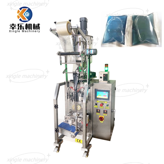 Empaquetadora automática de líquidos con película soluble en agua y detergente