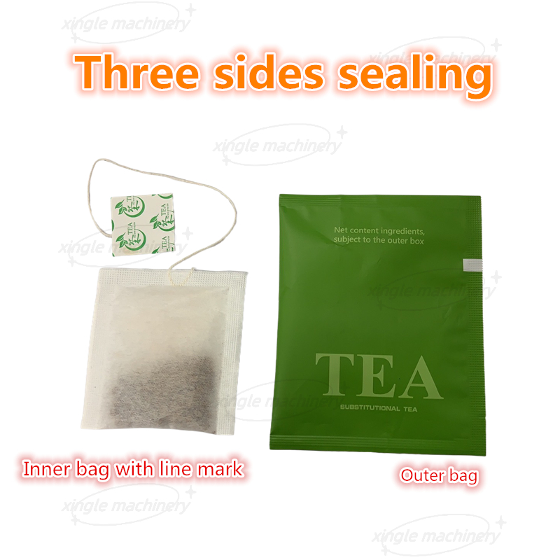 Empaquetadora automática de bolsitas de té con sello de tres lados