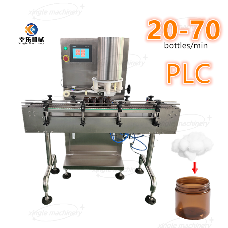 Insertador automático de botellas que inserta la máquina llenadora de algodón