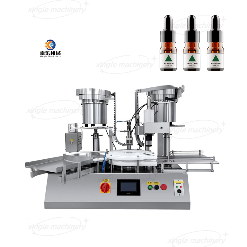 Máquina taponadora y llenadora de botellas de aceite esencial automática de escritorio