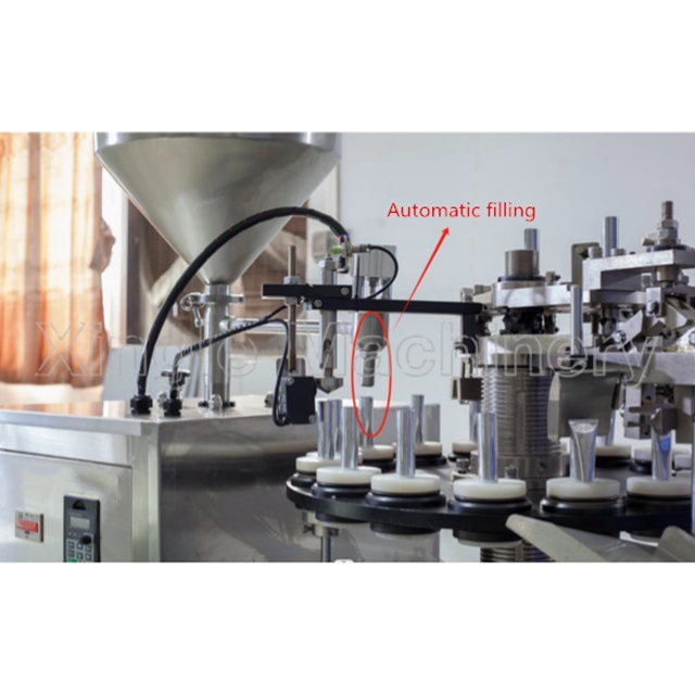 Máquina de sellado de tubos de aluminio semiautomática de loción cosmética