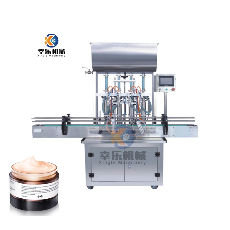 Máquina de llenado de crema cosmética de pasta de cuatro cabezales