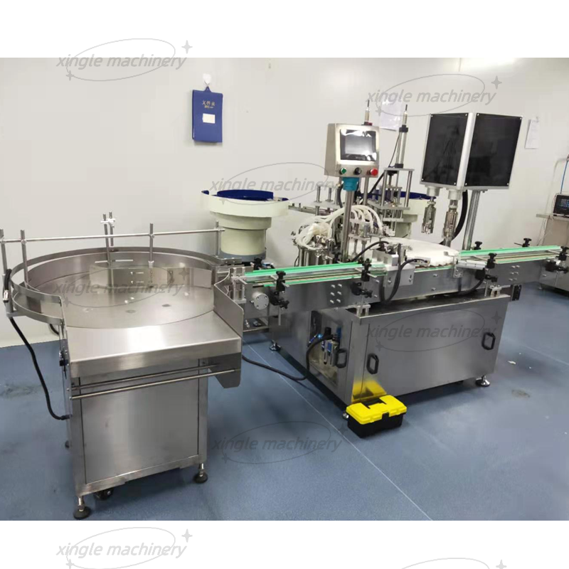 Máquina de llenado y tapado de viales de esmalte de uñas de doble cabeza completamente automática