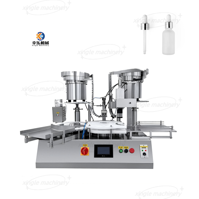 Máquina taponadora y llenadora de botellas de aceite esencial automática de escritorio