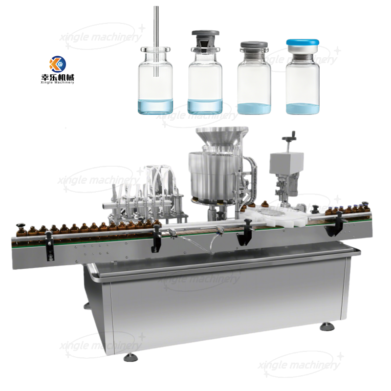 Máquina taponadora de tapón superior de llenado de viales líquidos lineales de 10-100 ml