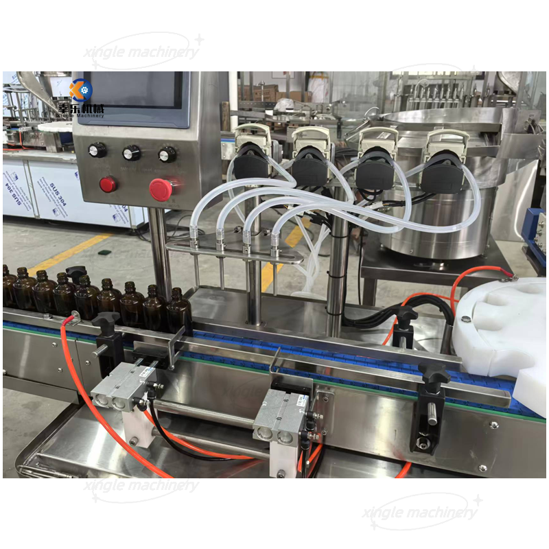 Máquina taponadora de tapón superior de llenado de viales líquidos lineales de 10-100 ml