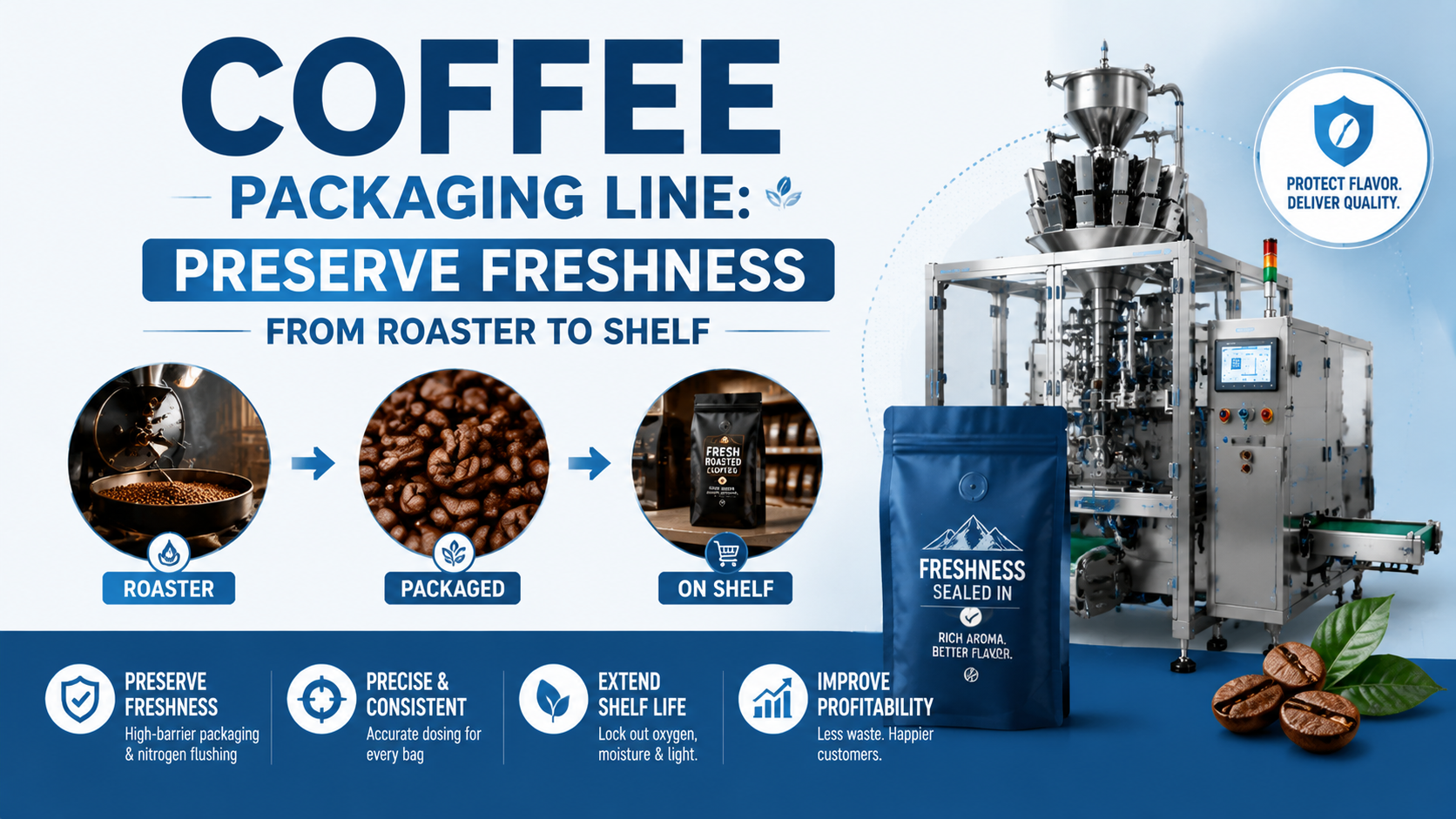 Línea de envasado de café: preserva la frescura desde el tostador hasta el estante