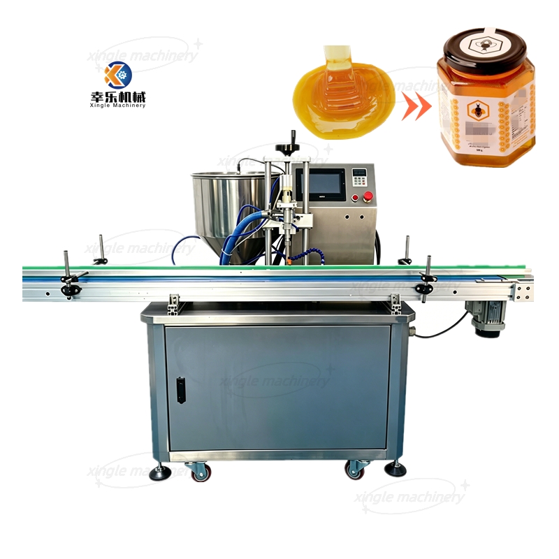 Línea de llenado automática de miel y mermelada de embotellado de botellas de vidrio de plástico