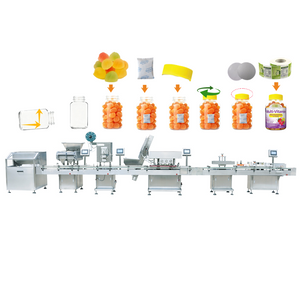 Línea de producción de embotellado, conteo, taponado y etiquetado de cápsulas y tabletas